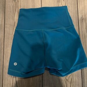 lululemon athletica Teal High-Waist Bike Shorts